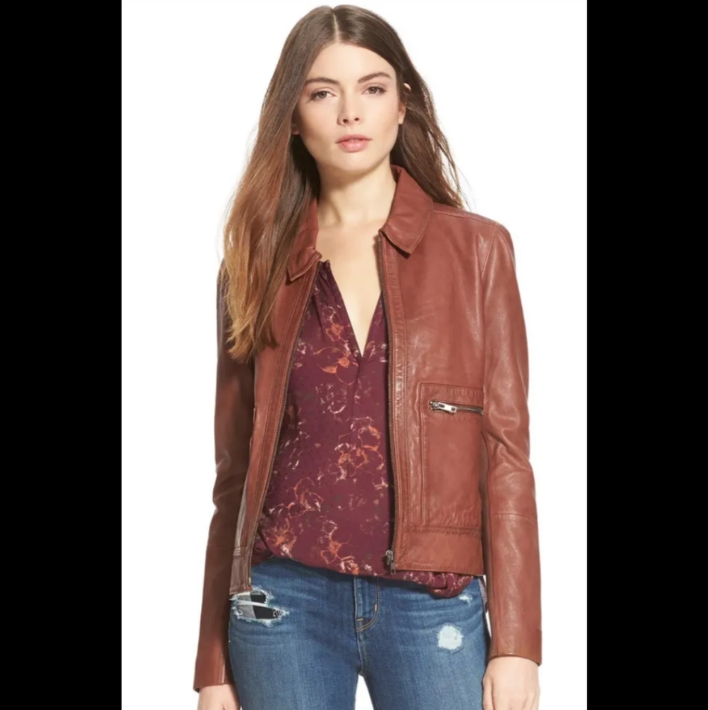 Hinge - Women's Genuine Leather Jacket - Size Small